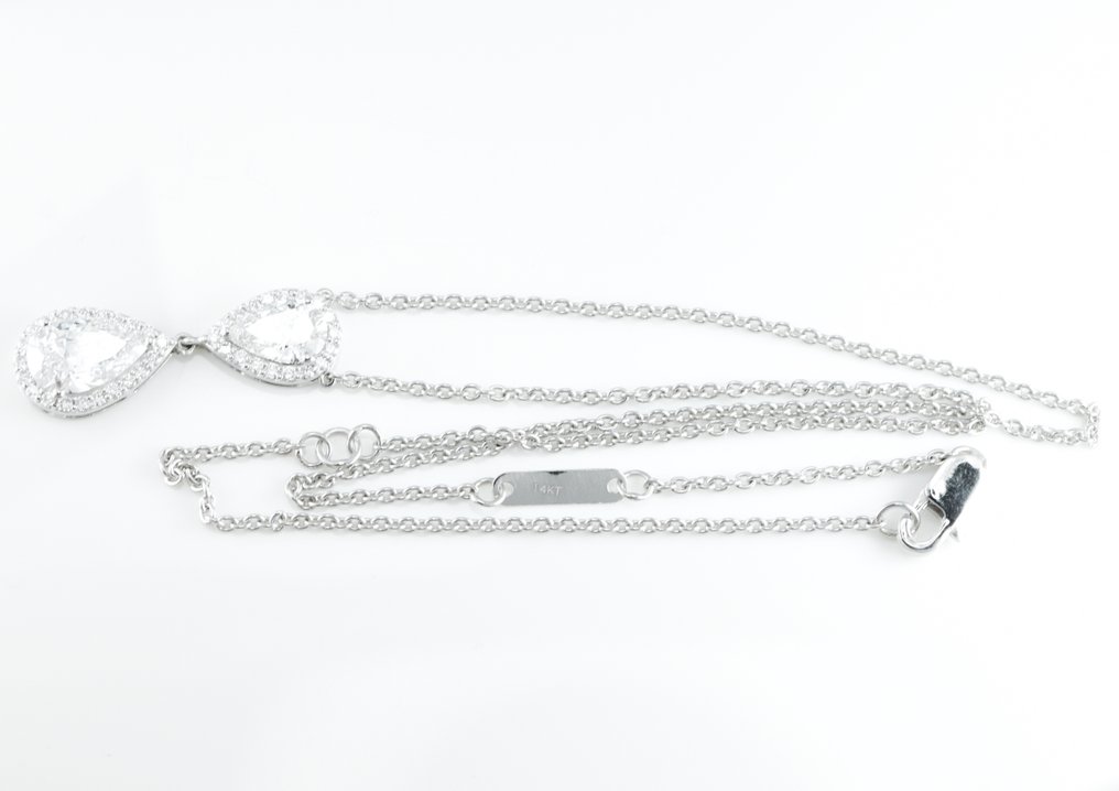 Necklace - 14 kt. White gold -  2.80ct. tw. Diamond  (Lab-grown) - Diamond #2.2