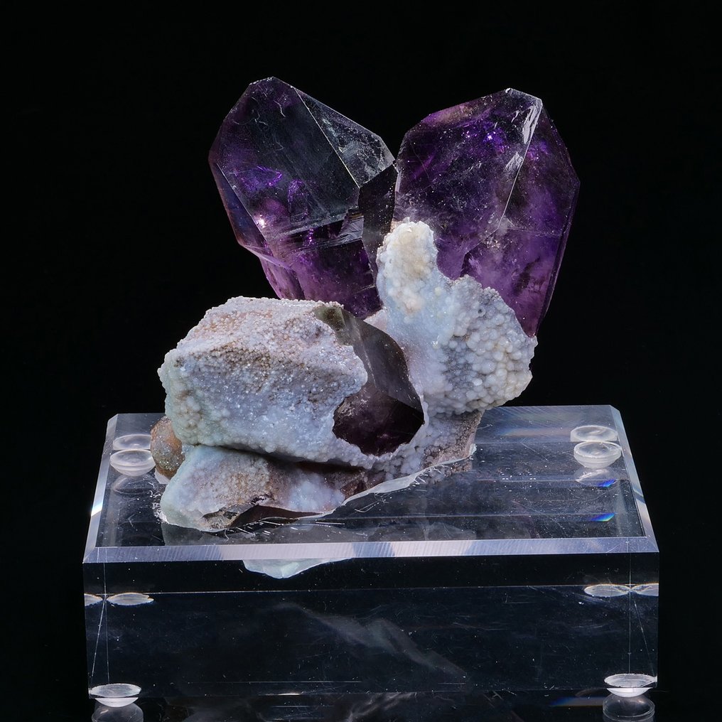 Amethyst ohne Beschädigung, perfekte Kristalle Kristalle - Höhe: 9.2 cm - Breite: 7.4 cm- 200 g - (1) #1.1