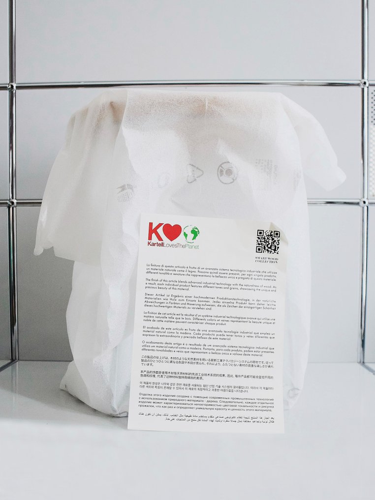 Kartell - Philippe Starck - Al Wood - Βοηθητικό τραπεζάκι - Φωτεινό ξύλο / Χρώμιο - Ξύλο, Χάλυβας #2.1