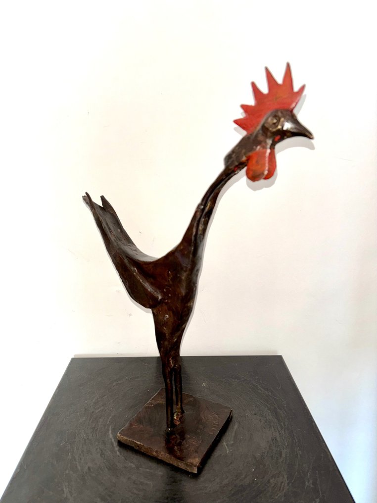 Abdoulaye Derme - Sculptură, Coq - 35 cm - Bronz #1.2