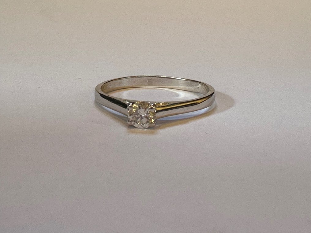 Ring - 14 karat Hvidguld -  0.30ct. tw. Diamant  (Natur) #2.1