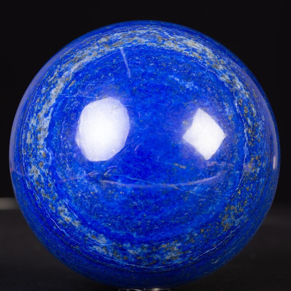 Ekskluzywna Sfera Cudowna Kula Lapis Lazuli - Niebieski Lazuryt - Biały Kalcyt - Pierwszy - Wysokość: 105 mm - Szerokość: 105 mm- 1890 g #1.2