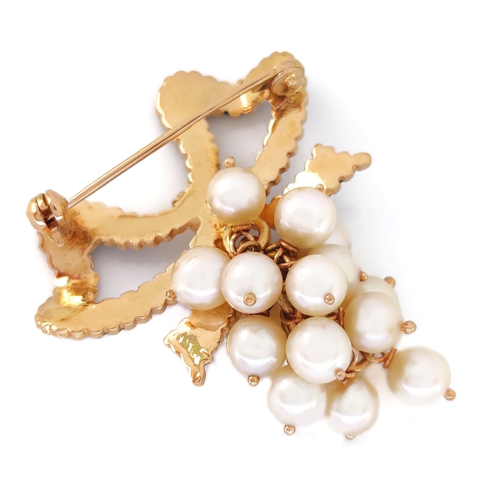 Brooch - 18 kt. Yellow gold Pearl #1.2
