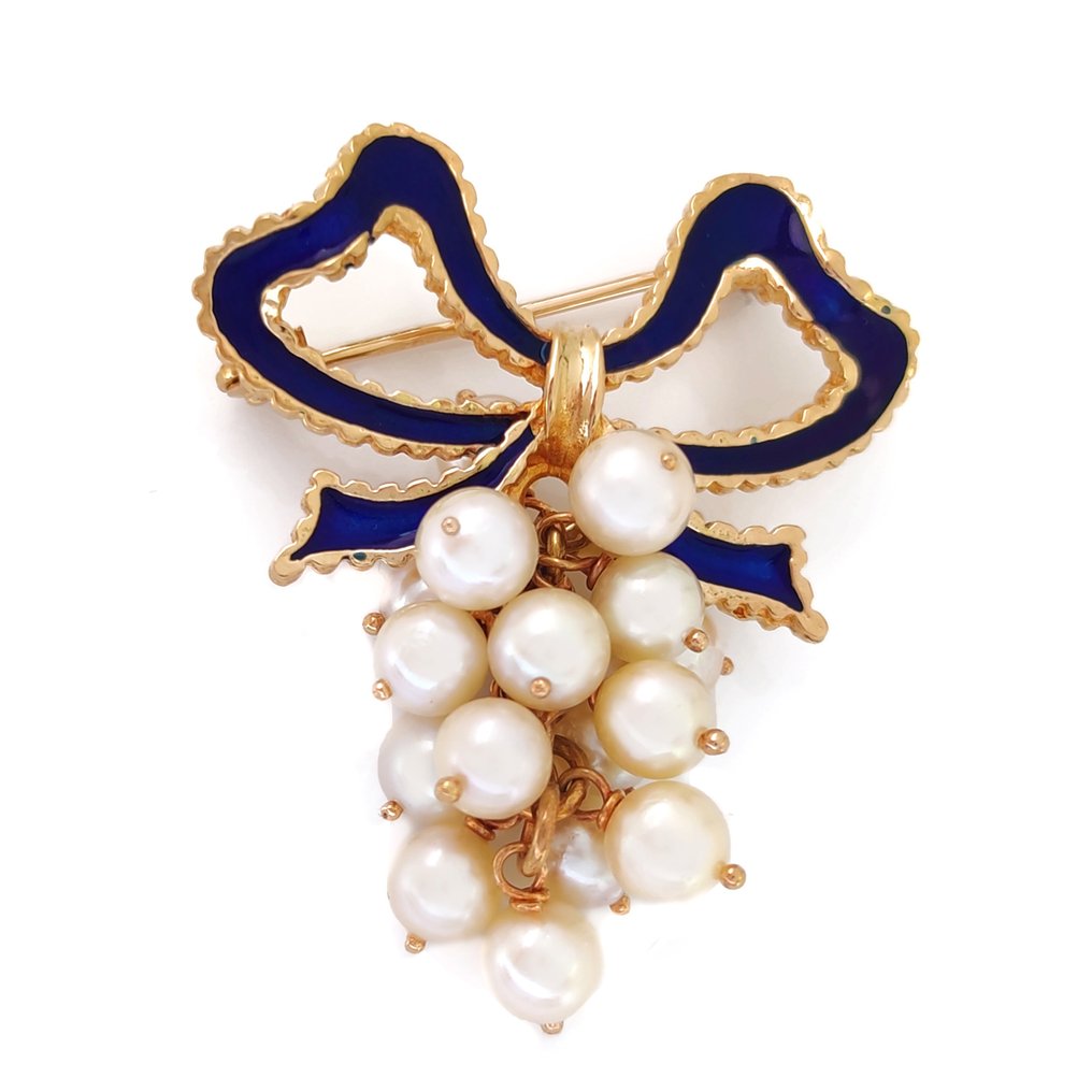 Brooch - 18 kt. Yellow gold Pearl #1.1