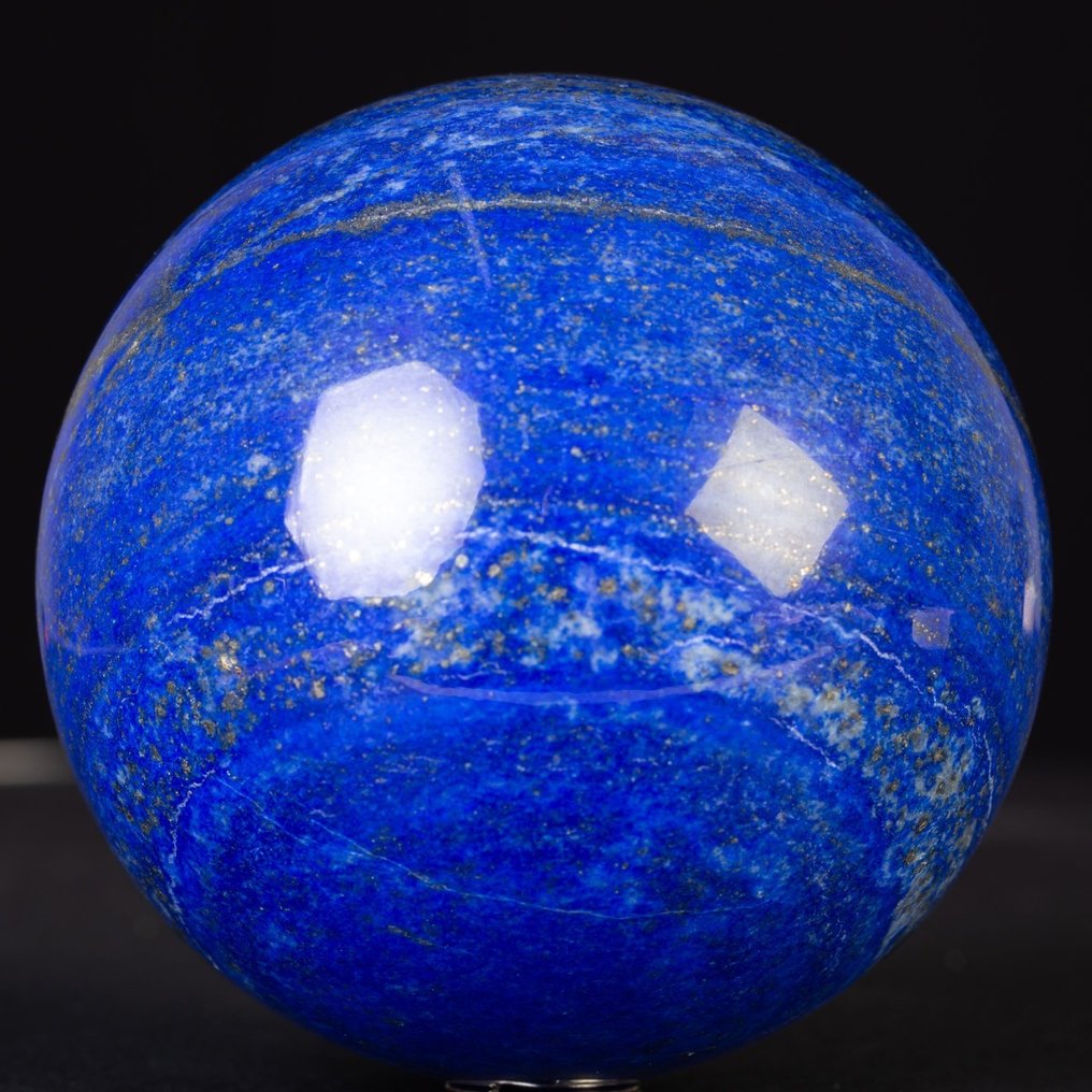 Ekskluzywna Sfera Cudowna Kula Lapis Lazuli - Niebieski Lazuryt - Biały Kalcyt - Pierwszy - Wysokość: 105 mm - Szerokość: 105 mm- 1890 g #2.1