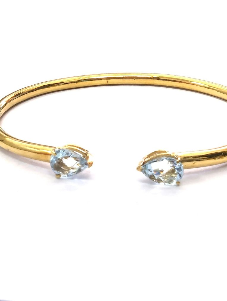 Bracelet - 18 kt. Yellow gold Aquamarine #1.1