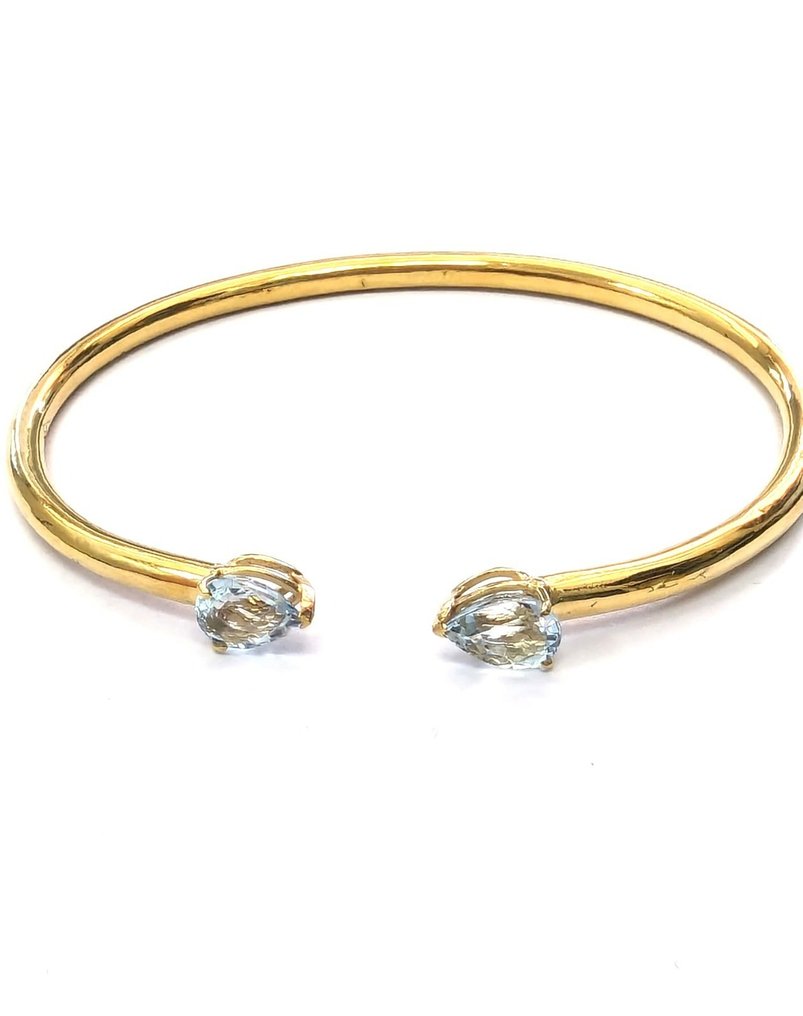Bracelet - 18 kt. Yellow gold Aquamarine #2.1