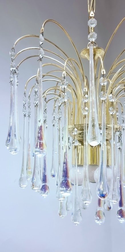 Orion - Kronleuchter - Wasserfall Design, Muranoglas - Glas, Messing #3.2
