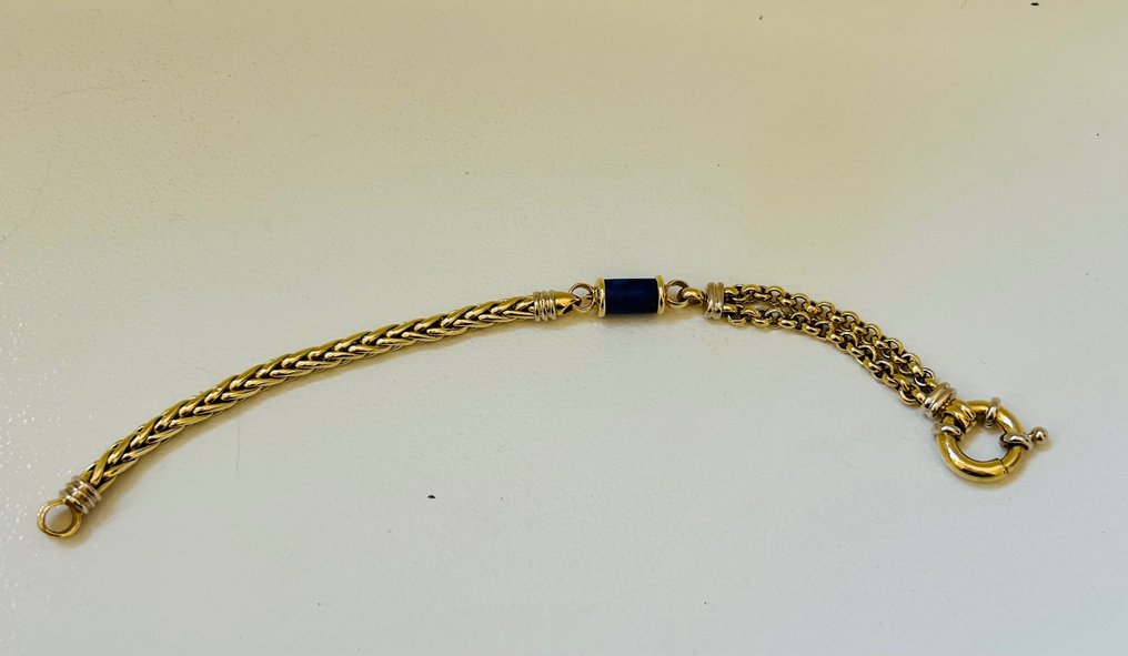 Bransoletka - 18-karatowe Żółte złoto Lapis lazuli - Lapis lazuli #2.1