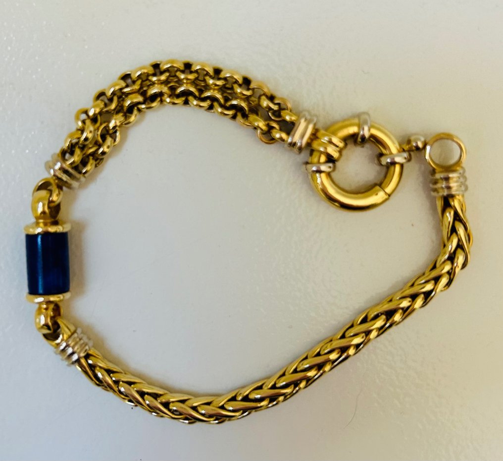 Bransoletka - 18-karatowe Żółte złoto Lapis lazuli - Lapis lazuli #1.2