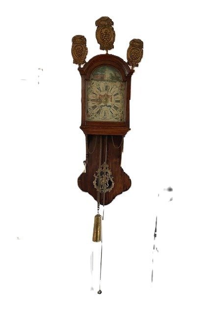 Frisisk klocka med kort svanspendel -  Antik - Ek - 1840-1850 #1.1