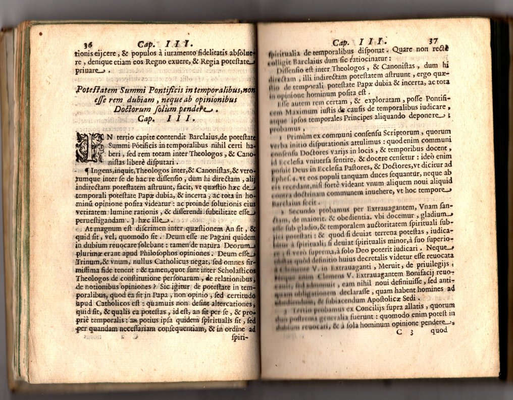 Roberto Bellarmino - Tractatus de potestate summi pontificis in rebus temporalibus adversus Gulielmum Barclaium - 1610 #2.1