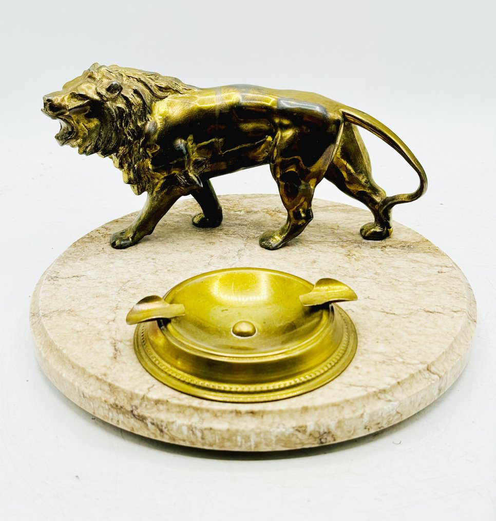 烟灰缸 - 合金, 大理石, 黄铜色 #1.1