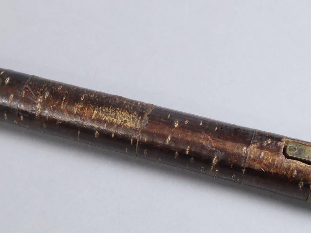 剑装 - 带樱花树皮和黄铜配件的古董 Tanto 匕首刀鞘 - 日本 #3.2