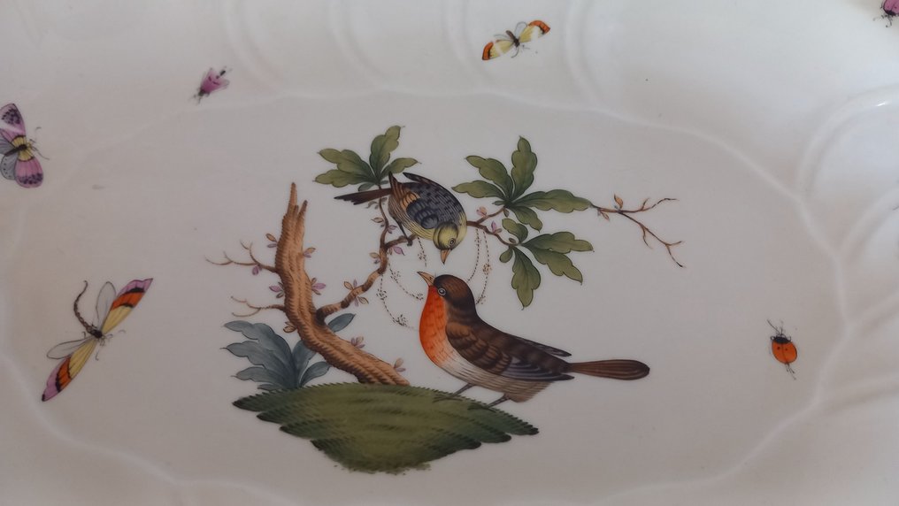 Herend - Servierschüssel - Rothschild Bird - Porzellan - Großes Tablett #3.1