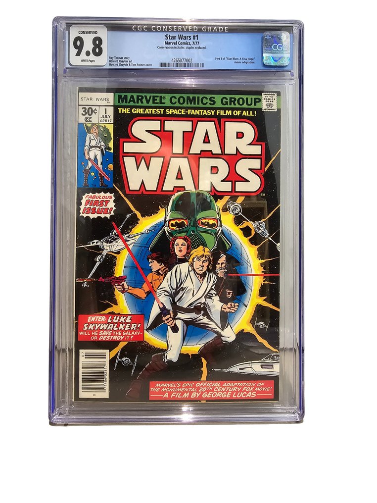 Star Wars - #1 - Conserved - 1 Graded comic - Första upplagan - 1977 - CGC 9.8 #1.1