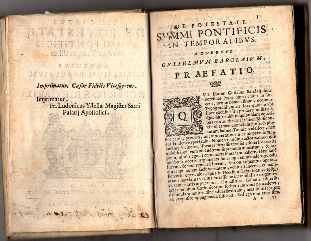 Roberto Bellarmino - Tractatus de potestate summi pontificis in rebus temporalibus adversus Gulielmum Barclaium - 1610 #1.3