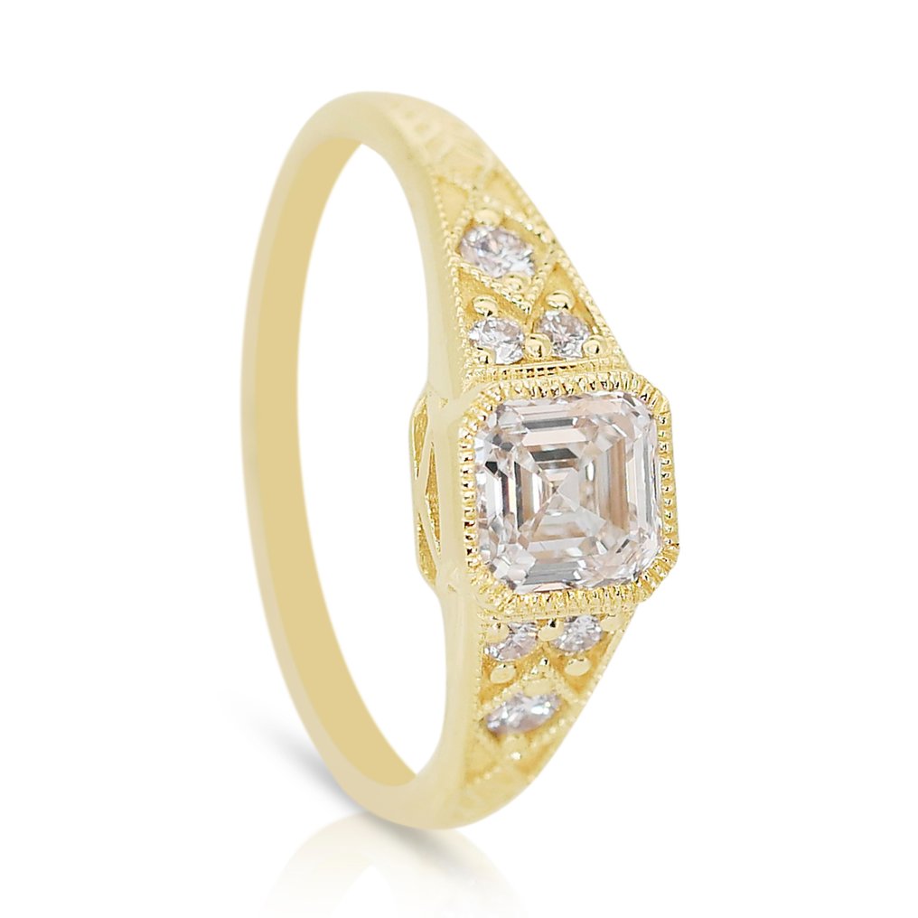 Ring - 18 kt Gult guld -  1.17ct. tw. Diamant  (Natural) - Diamant - Idealisk slipad diamant #2.1