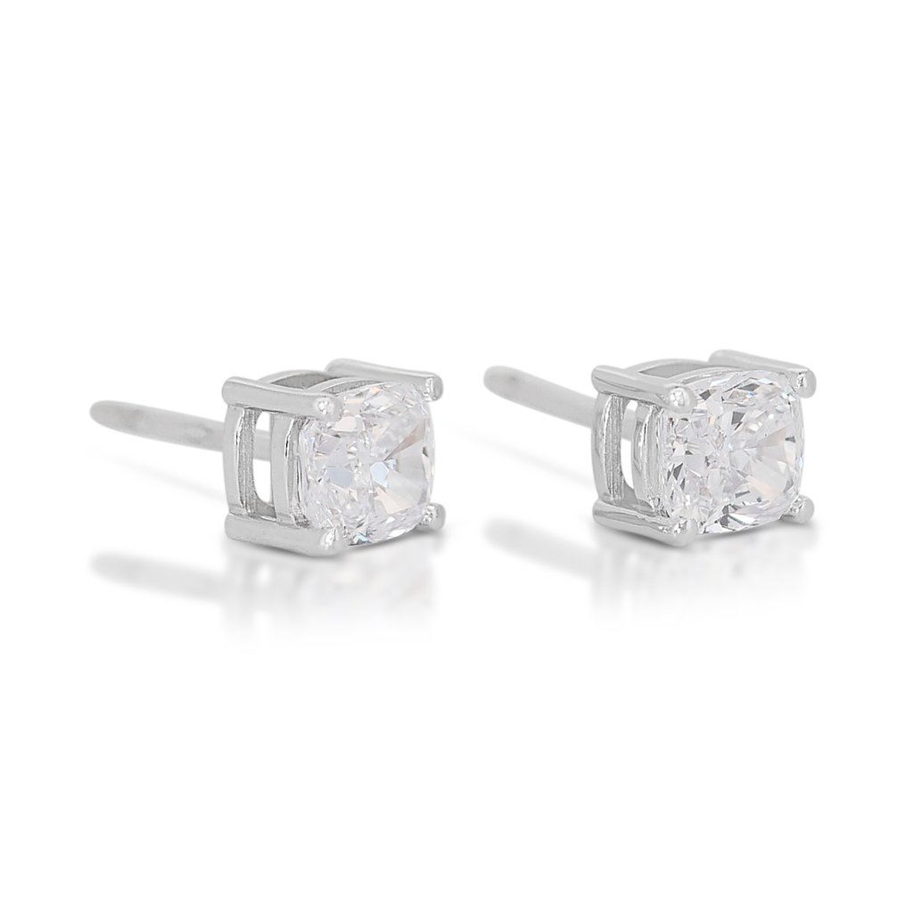 Orecchini - 18 carati Oro bianco -  1.60ct. tw. Diamante  (Naturale) - Diamanti a taglio ideale #1.2