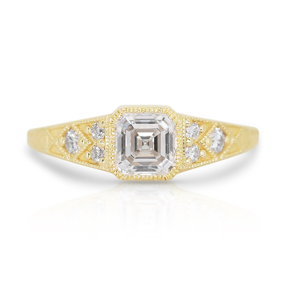 Ring - 18 karat Gull -  1.17ct. tw. Diamant  (Naturlig) - Diamant - Ideell slipt diamant #1.1