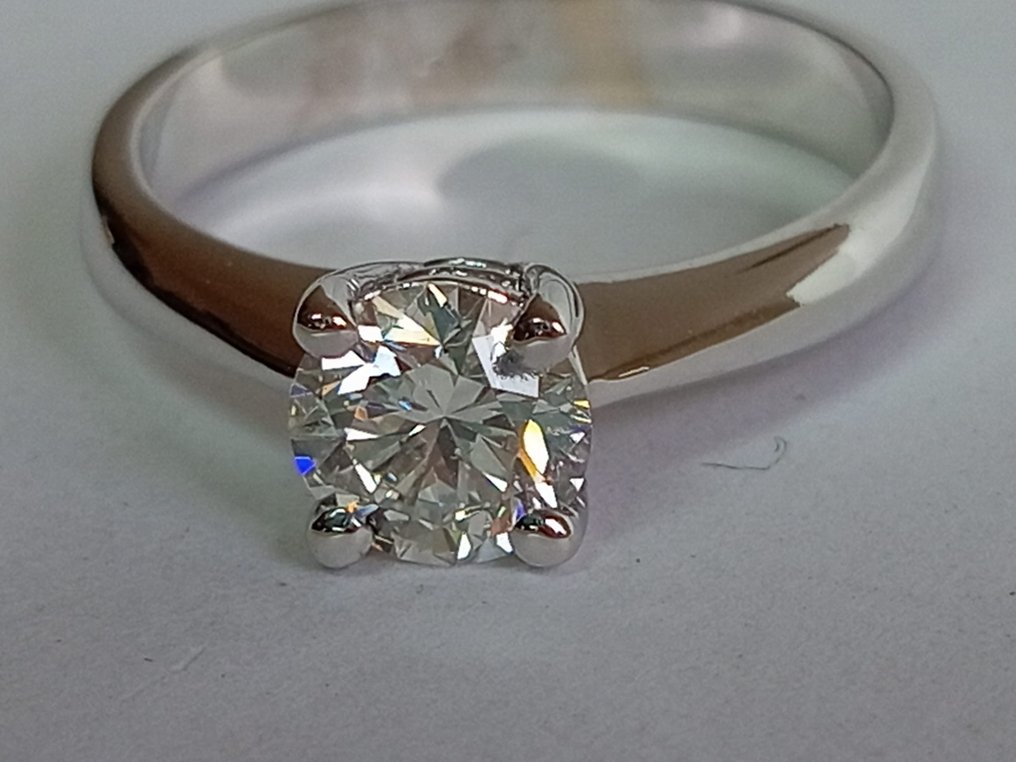 Δαχτυλίδι αρραβώνων - 18 καράτια Λευκός χρυσός -  1.00ct. tw. Διαμάντι  (Φυσικό) #2.1