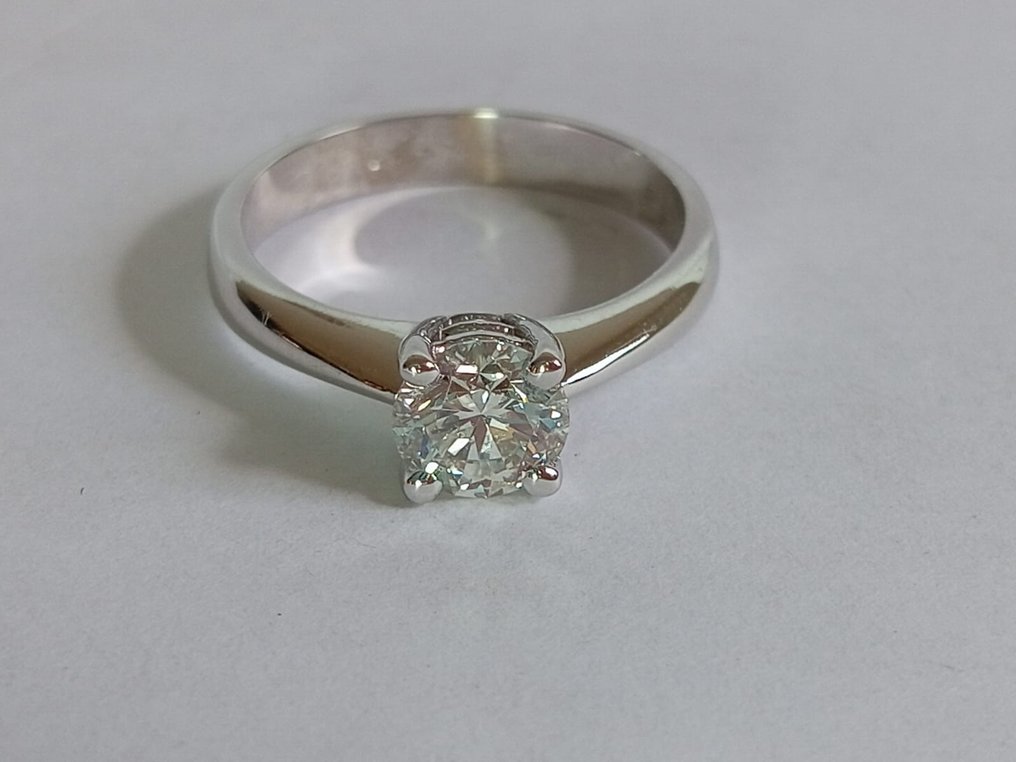 Δαχτυλίδι αρραβώνων - 18 καράτια Λευκός χρυσός -  1.00ct. tw. Διαμάντι  (Φυσικό) #1.1