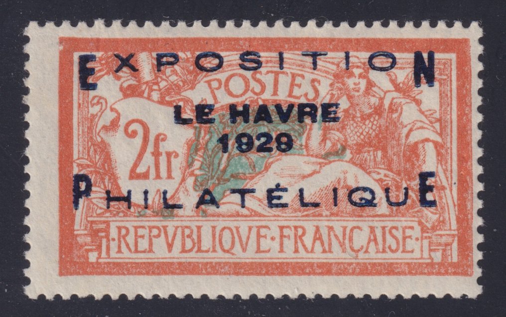 France 1929 - N° 257A, Expo philatélique du Havre, Neuf **, signé et certificat Brun. Superbe - Yvert #1.1