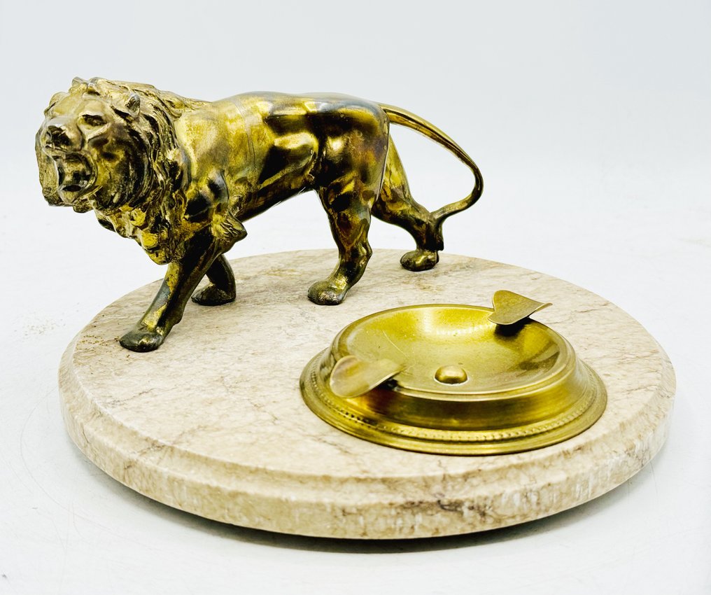 烟灰缸 - 合金, 大理石, 黄铜色 #2.1