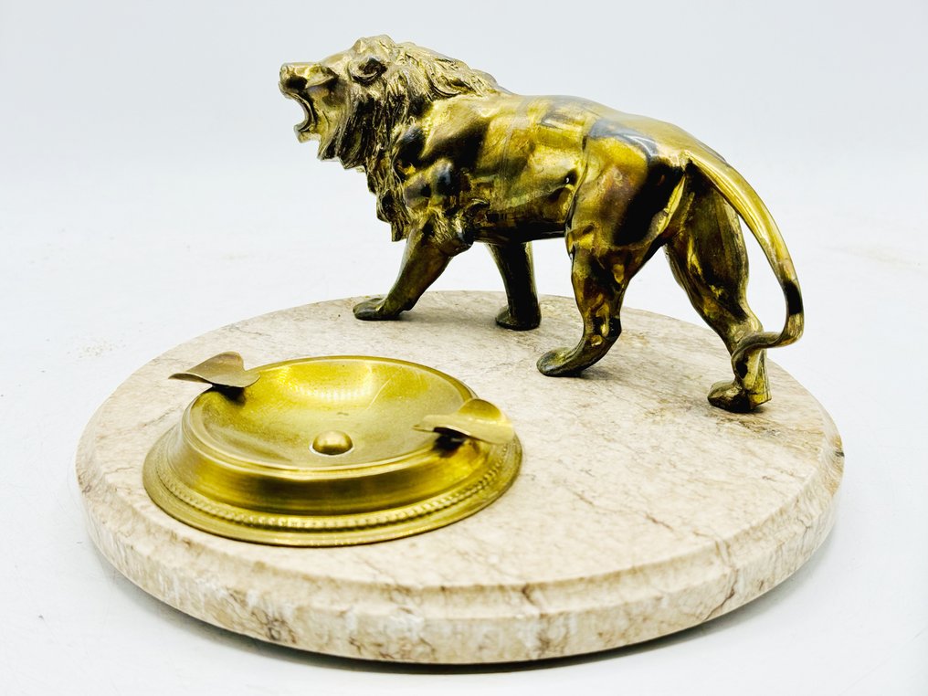 烟灰缸 - 合金, 大理石, 黄铜色 #3.2