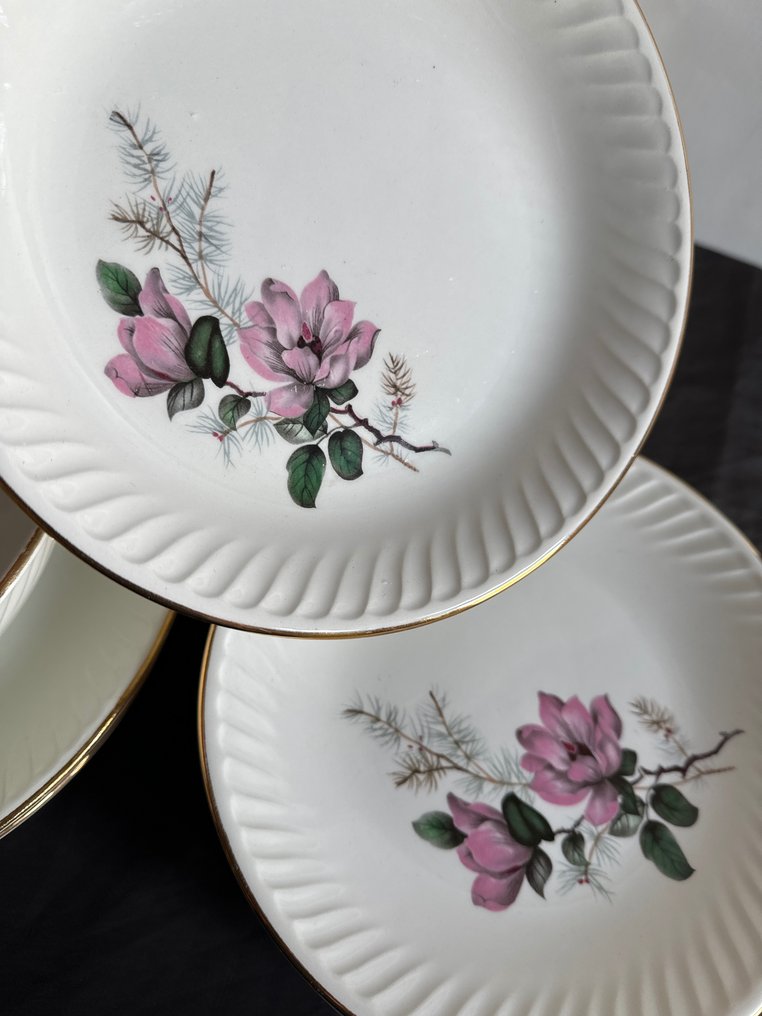 Gien, Limoges - Service de table pour le dîner (48) - GIEN “ Orchies” Deluxe, Modele Chenonceaux moderne, 1960s’' - Or, Porcelaine #1.2