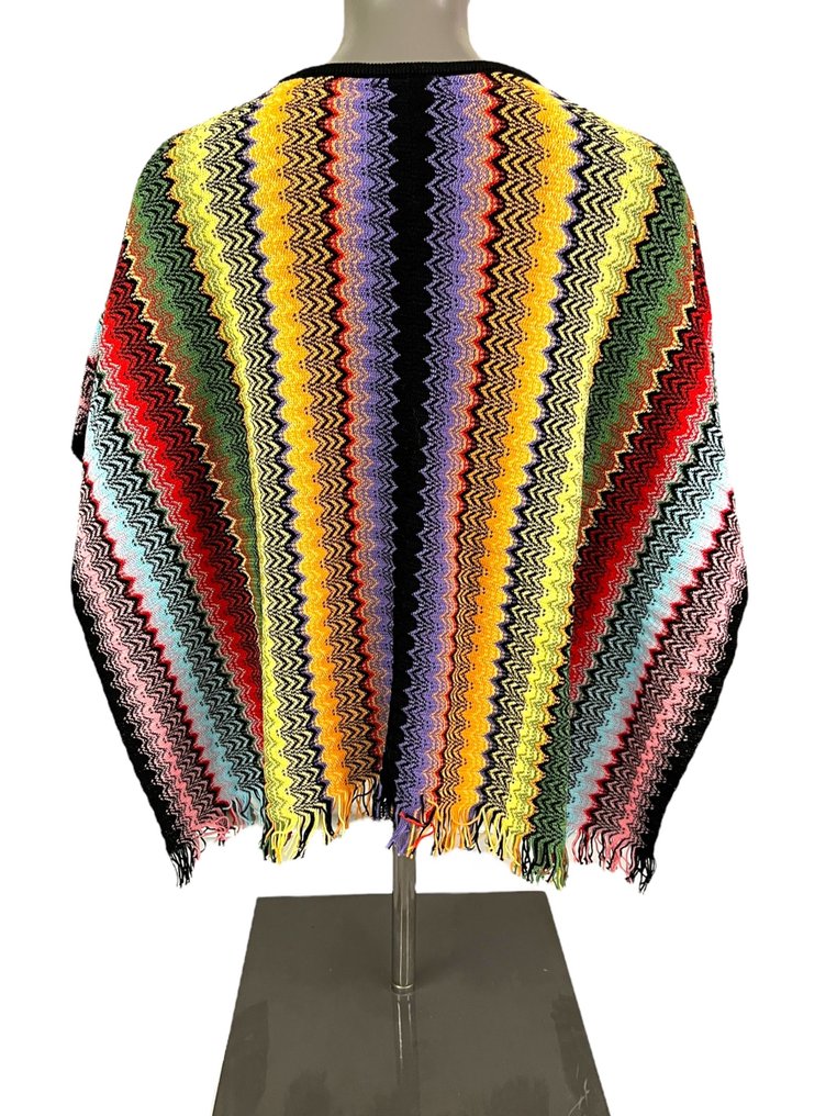 Missoni Damen Poncho, Einheitsgröße (One Size) | 45x140cm | Mehrfarbig, Made in Italy, Design - Sweter #2.1