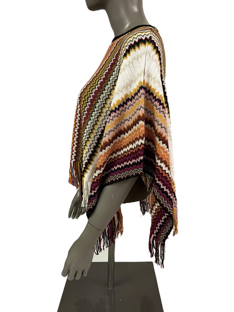 Missoni Damen Wollponcho, Einheitsgröße (One Size) | 45x140 cm | Mehrfarbig, Made in Italy, Design - Pullover #2.1