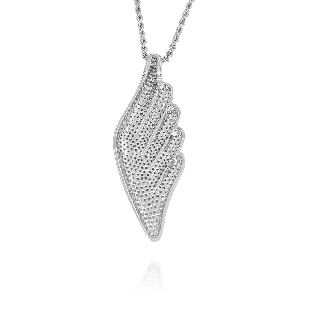 Necklace with pendant - 18 kt. White gold -  4.50ct. tw. Diamond  (Natural) #2.1