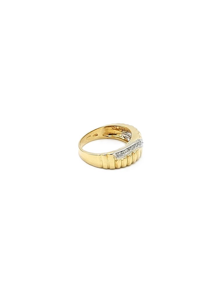 Ring - 18 kt Gelbgold, Weißgold -  0.05ct. tw. Diamant #2.1