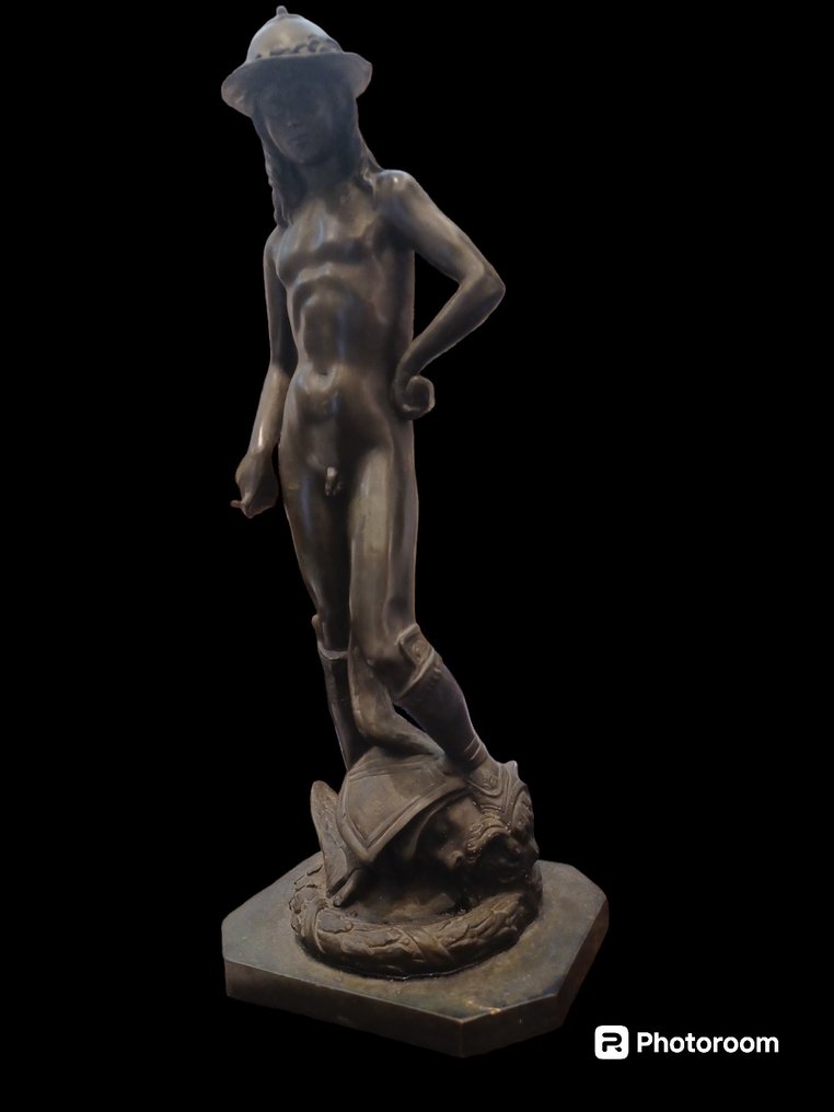 雕刻, Davide di Donatello - 43 cm - 銅綠青銅 #2.1