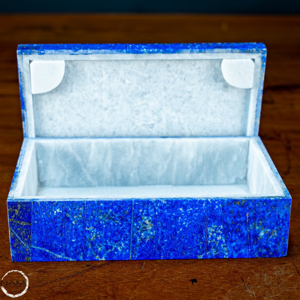 Lapislazuli albastru regal de foarte bună calitate Cutie de bijuterii - Înălțime: 145 mm - Lățime: 95 mm- 729.05 g #2.1