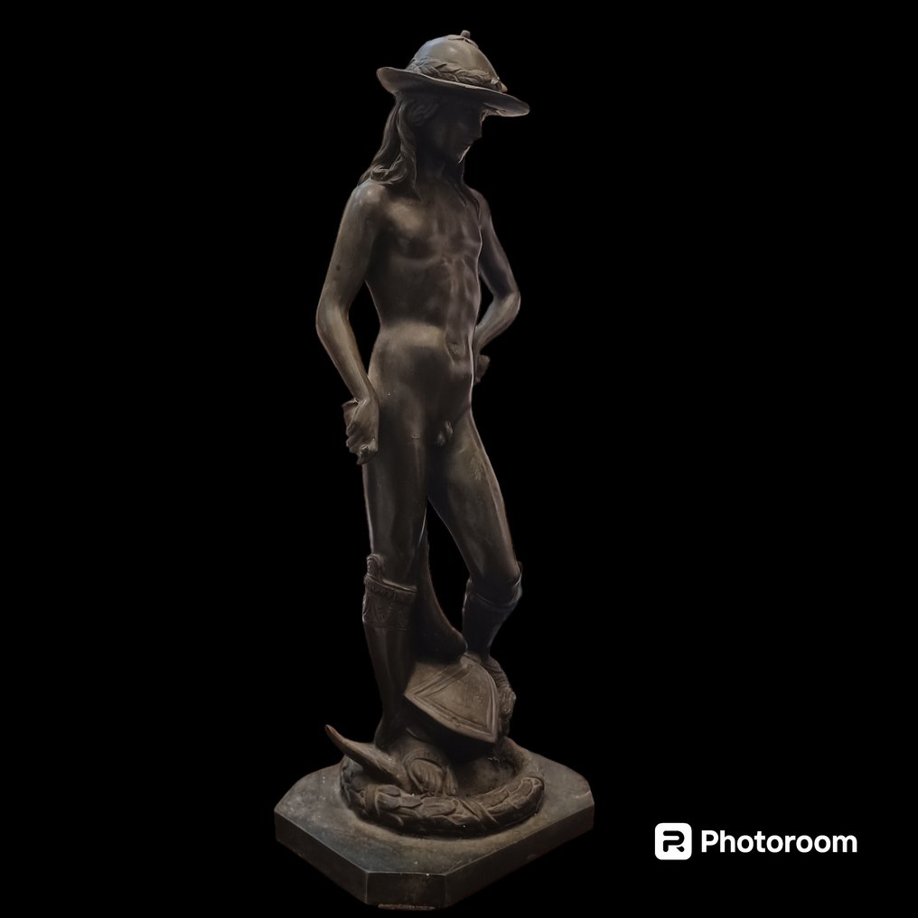 雕刻, Davide di Donatello - 43 cm - 銅綠青銅 #1.2