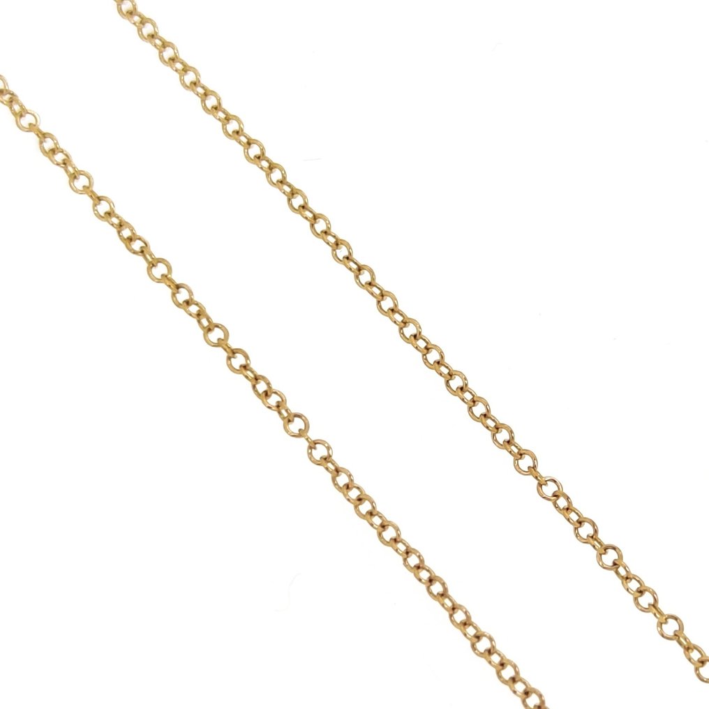 Halsband med hänge - 18 kt Gult guld -  0.11ct. tw. Diamant #1.2