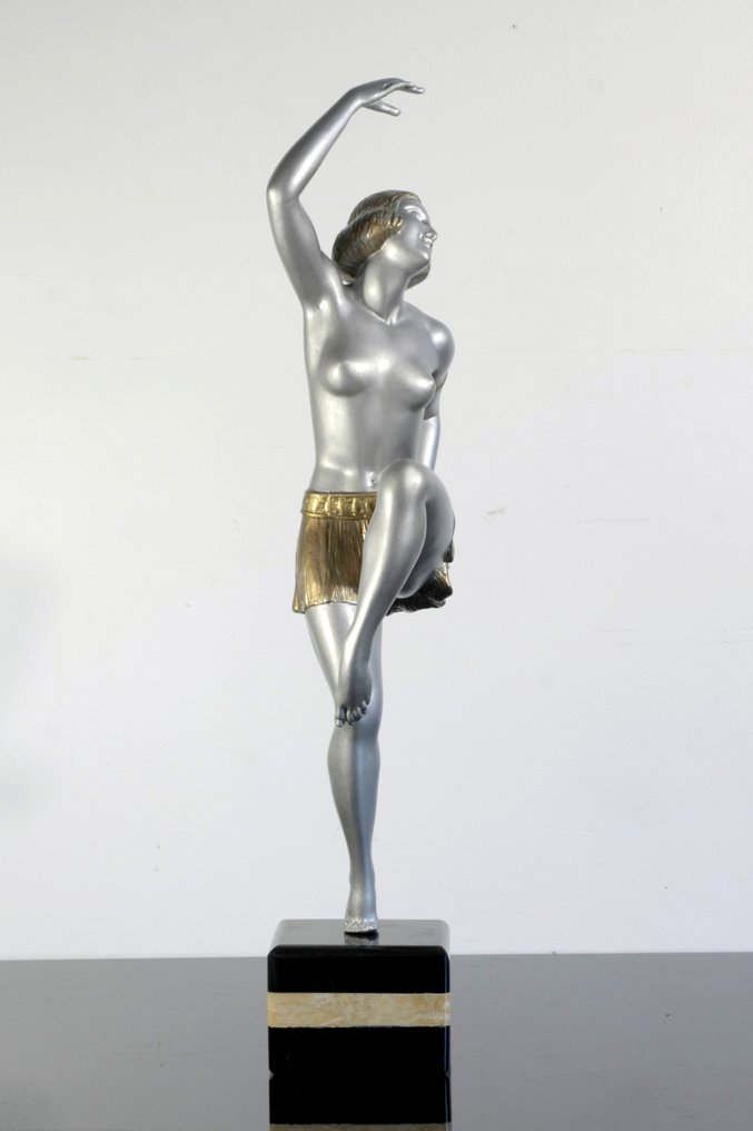 Escultura, danseuse art déco - 44 cm - Mármol, derritiendo - 1930 #2.1