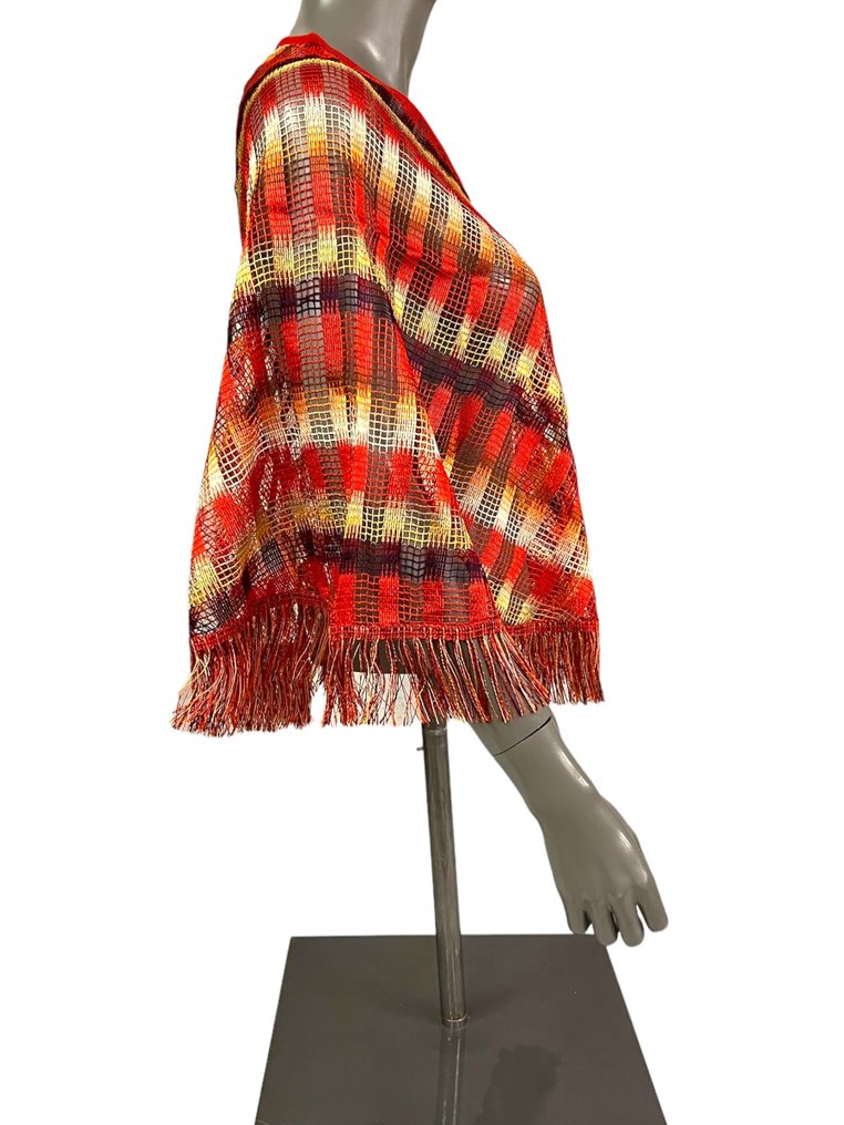 Missoni Damen Poncho, Einheitsgröße (One Size) | 70x100 cm | Mehrfarbig, Made in Italy, Design - Pullover #1.2