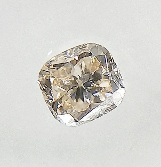 Zonder Minimumprijs - 1 pcs Diamant  (Natuurlijk)  - 0.45 ct - Cushion - M - VS2 - Antwerp Laboratory for Gemstone Testing (ALGT) - Vaag bruin #1.2