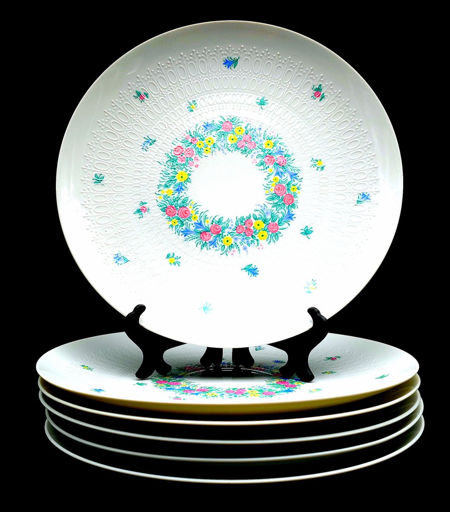 Rosenthal - 餐桌用具 (7) - 花环（多色、浪漫） - 骨瓷 - 平的开胃菜盘 #2.3