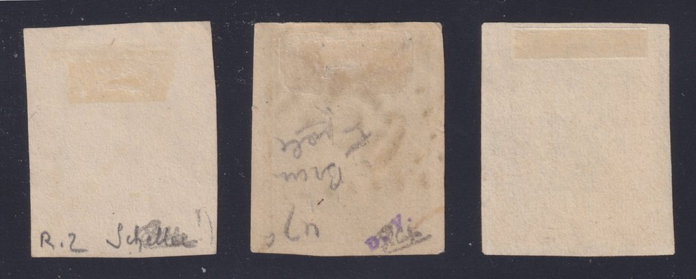 Ranska 1870 - Bordeaux-numero, nro 43B, 47 ja 48, postileima GC, myös allekirjoitettu. Loistavaa - Yvert #2.1