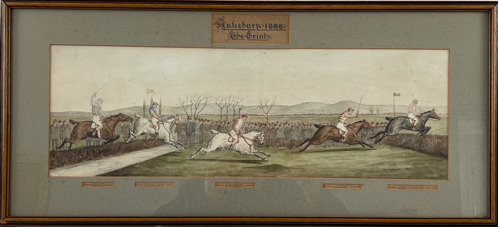 F.L. Hill (XlX) - A pair of horse racing at Aylesbury in 1888 #2.1