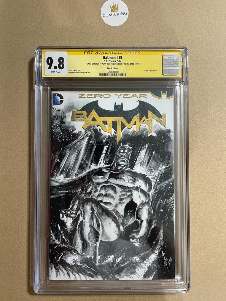 Batman #29 - Signed & Sketched on Front and Back Cover by Alan Quah - 1 Graded comic - CGC 9,8 #2.1