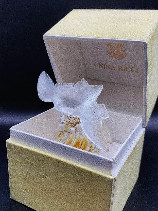 Sticluță Parfum - Vintage Rare Factice/Dummy Nina Ricc Sticla de parfum de cristal cu doi porumbei - Cristal, Hârtie #2.1