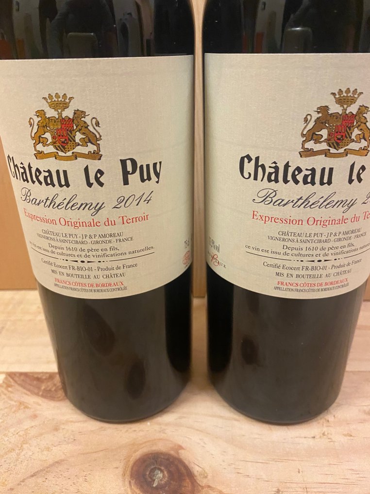 2014 Chateau le Puy, Barthélemy - Bordeaux - 2 Flasker (0,75 L) #2.1