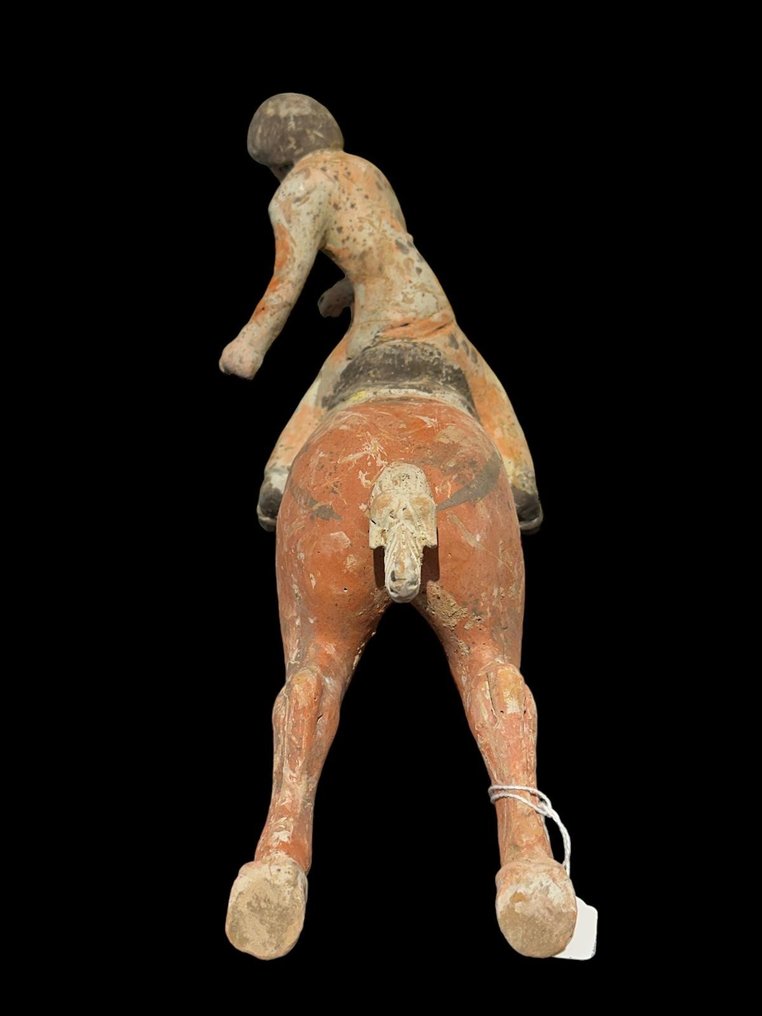 Ancient Chinese, Tang Dynasty Terracotta Chino antiguo, dinastía Tang Terracota Jugador de polo。普羅巴多 TL - 26 cm #2.1