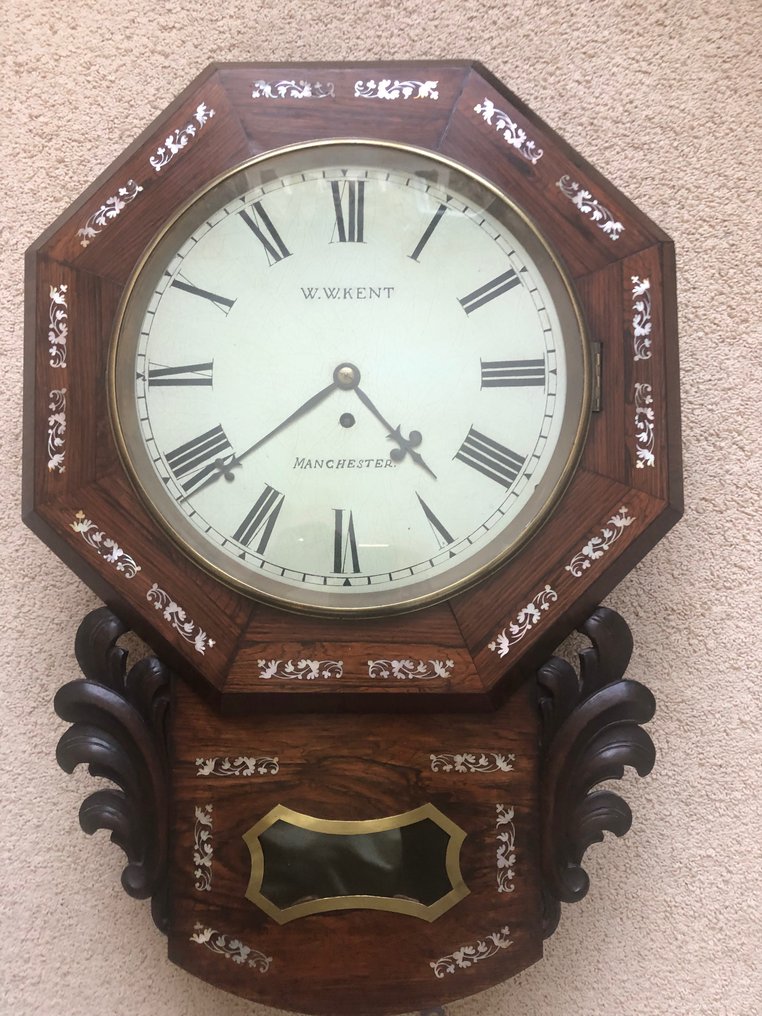 Reloj de pared Victoriano - Palo de rosa - 1850 - 1900 #1.1
