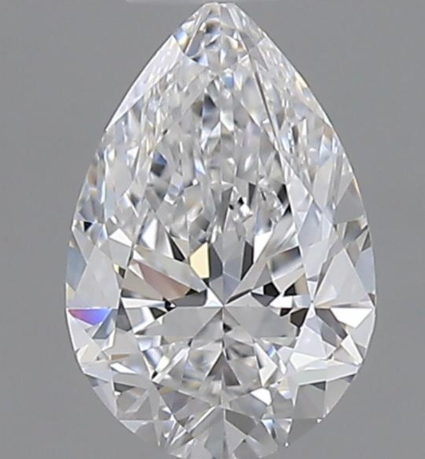 1 pcs Diamant  (Natur)  - 0.60 ct - Pære - D (farveløs) - VVS2 - Gemological Institute of America (GIA) - Eks Ex #1.1